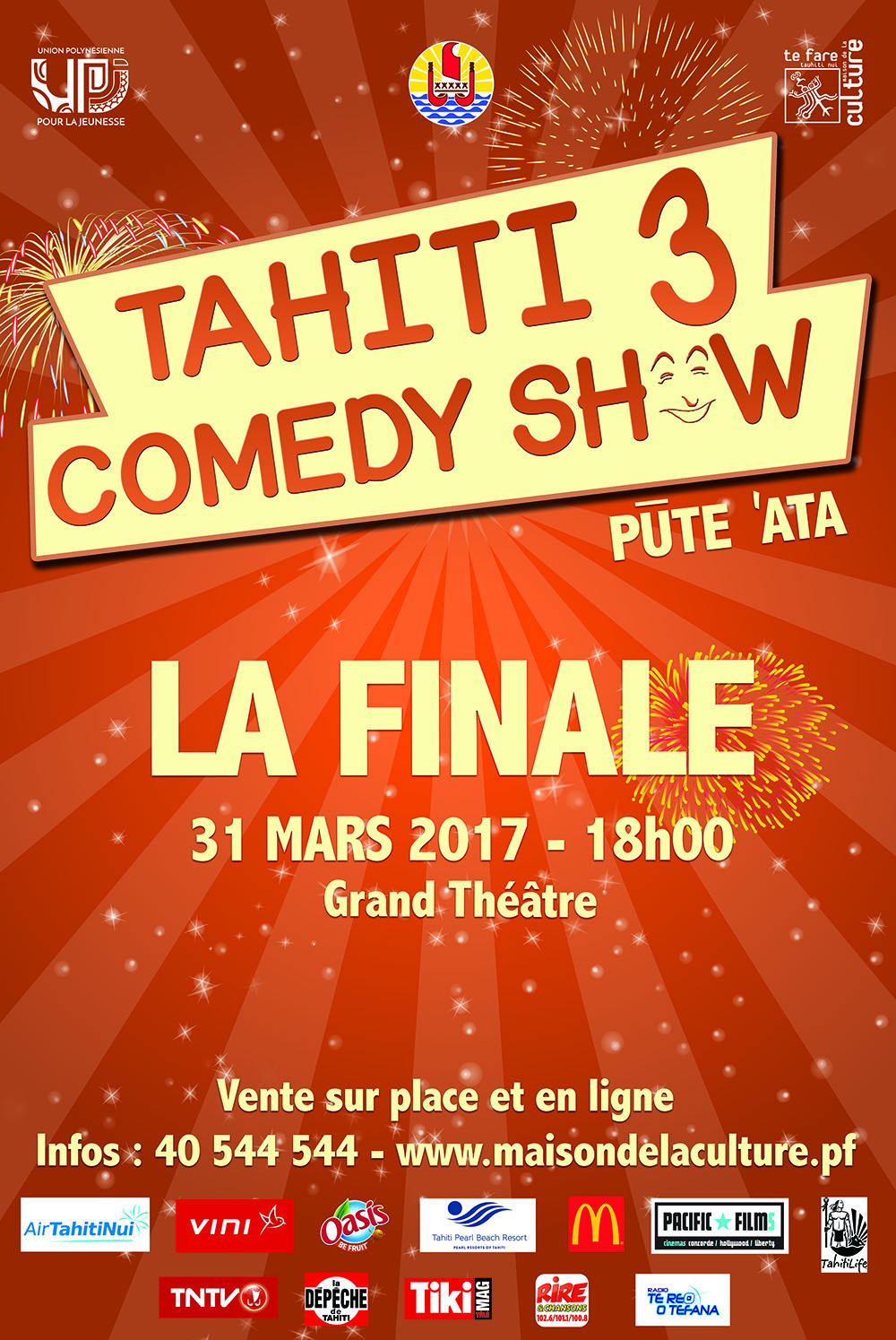 Affiche Tahiti comedy show 2017-orange