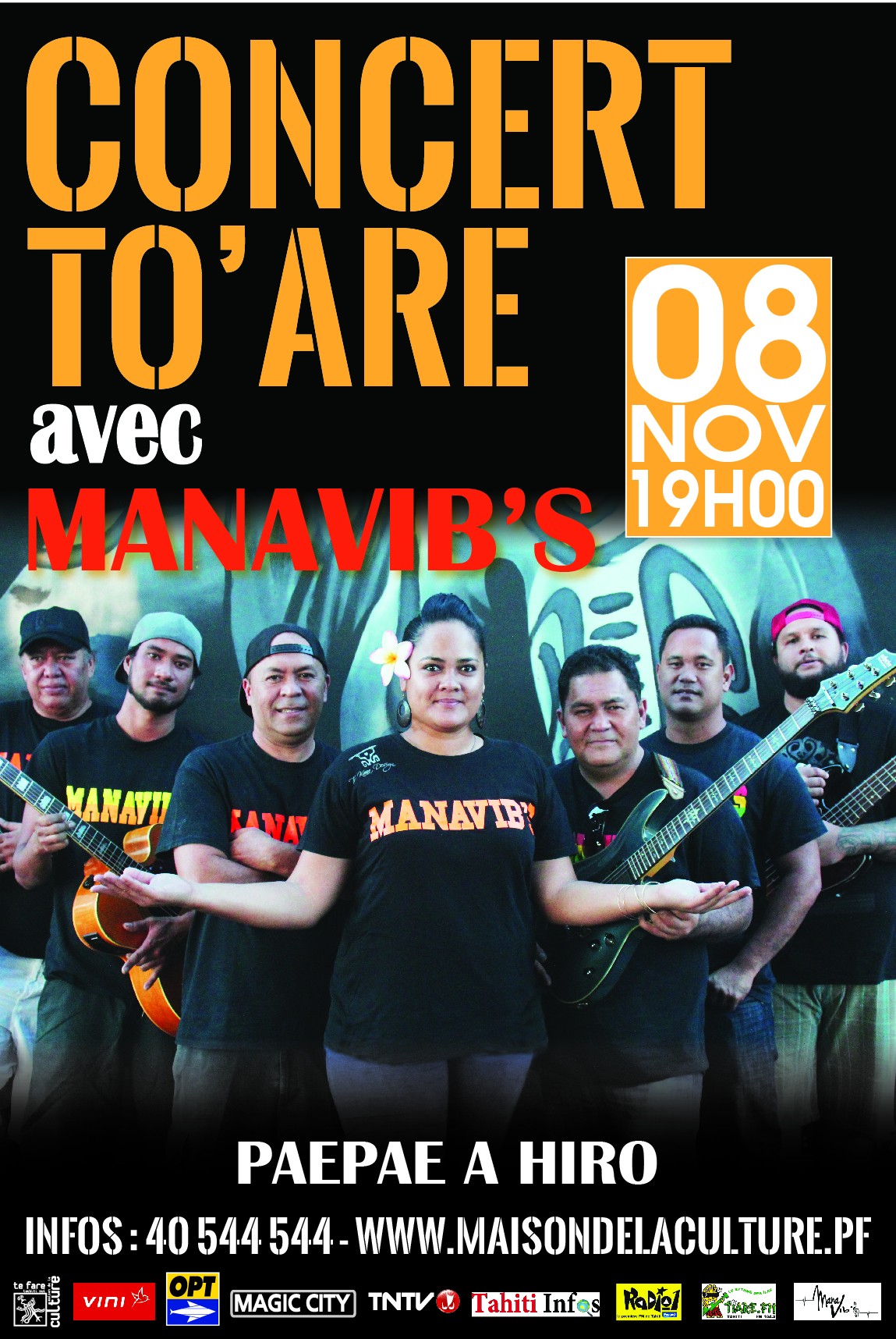 Affiche concert toare Manavibs-jaune