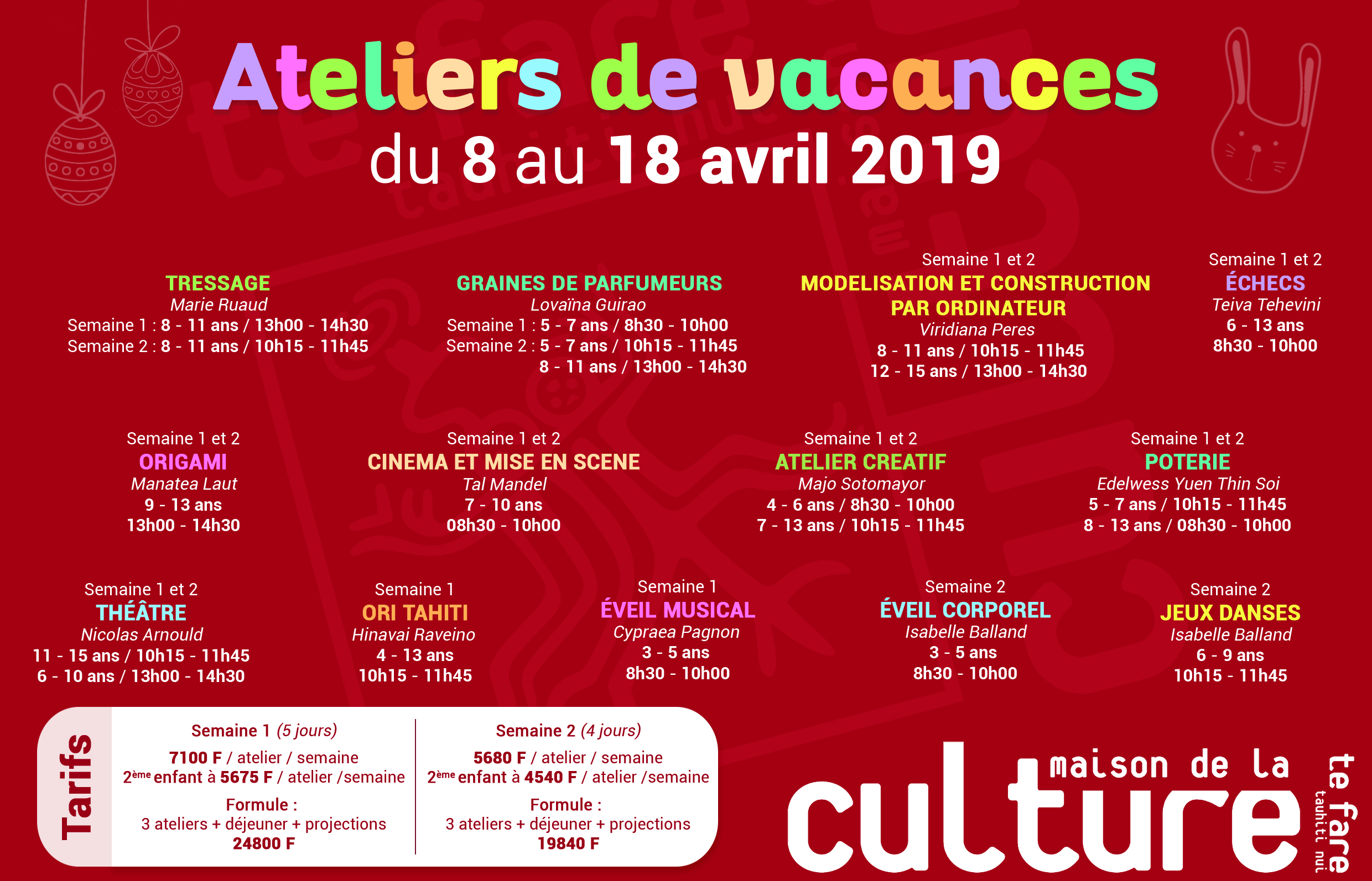 Ateliers de vacs avril 2019